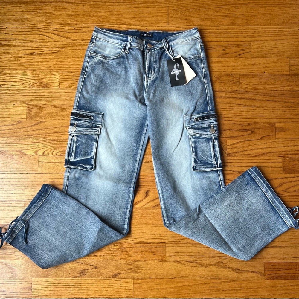 Flamingo Urban Blue Flare Wide Leg Jeans